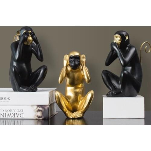 EUROPEAN SIMULATION ANIMAL RESIN MONKEY ORNAMENTS HOME LIVINGROOM TABLE FIGURINES CRAFTS OFFICE TV CABINET SCULPTURE DECORATION