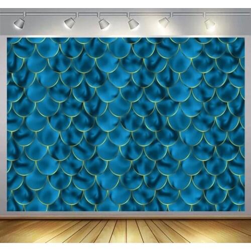 Photography Backdrop Mermaid Scales Glare Birthday Banner Photo Studio Booth Background Newborn Baby Shower Photocall Decoration