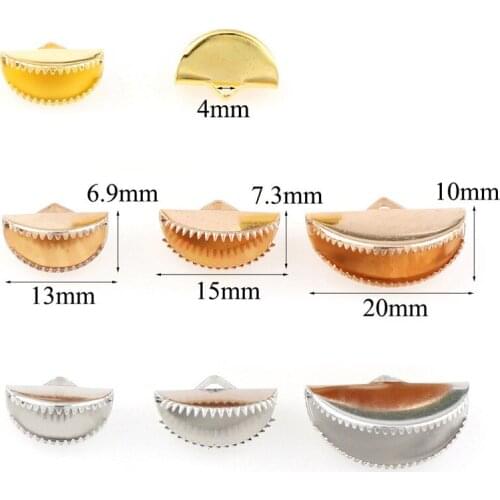 50pcs Metal 13 15 20 mm Leather Cord End Clasps Fastener Gold Color Iron Tassel Caps End Connectors Diy Necklace Jewelry Fndings