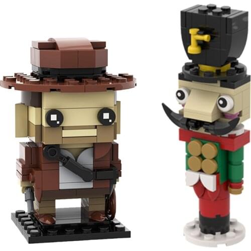 MOC Holiday Christmas Nutcracker Indiana Jones Building Block Model Hobby Collection Stitching Bricks Doll Childrens Toy Gift