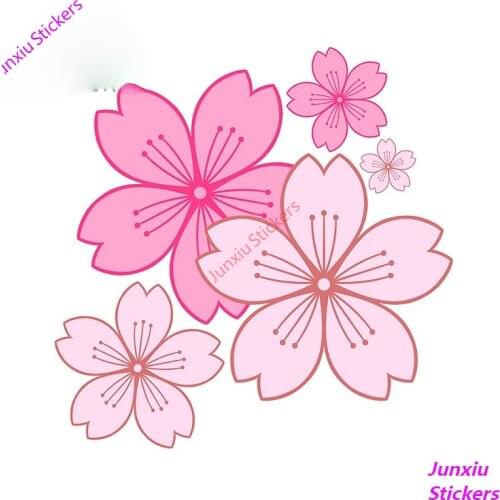 Creativity Cherry Blossom Fine Car Stickers Waterproof Motorcycle Helmet Air Conditioner Surfboard Decal Decoration PVC13x13cm