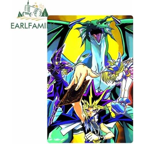 EARLFAMILY 13cm x 9.8cm for Duel Monsters Decal Anime Sunscreen JDM Accessories Waterproof Body for Car Window Vinyl Decal
