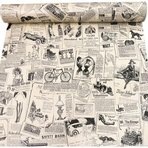 10M Retro Newspaper Pvc Wallpaper Tv Background 3D Wall Stickers Renovation Self-Adhesive Wallpapers Wall Papers Home Decor