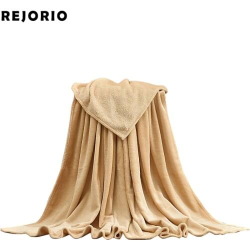 REJORIO Thick TV Blanket Solid Warm Hooded Blanket Adults And Children Fleece Blankets for Beds Travel Blanket