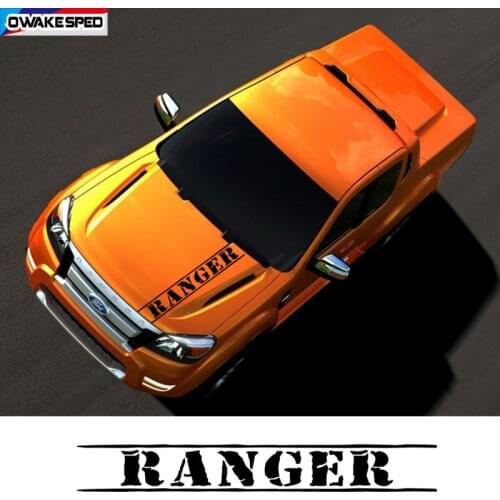 Car Hood Bonnet Stripes For Ford Ranger Pickup Trunk Engine Cover Decor Sticker Auto Body Sticker Exterior Accessories