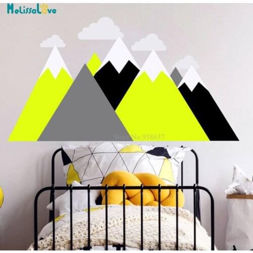 Adventure Nursery Woodland Wall Sticker Decal Large Mountain Baby Kids Nursery Room Mural Decor BA562