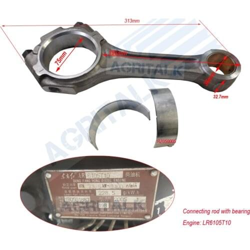Connecting rod with big end bearings (0.00) for YTO engine LR4105T57 / LR6105T10 / LR4B5-22 / LR4B5-23