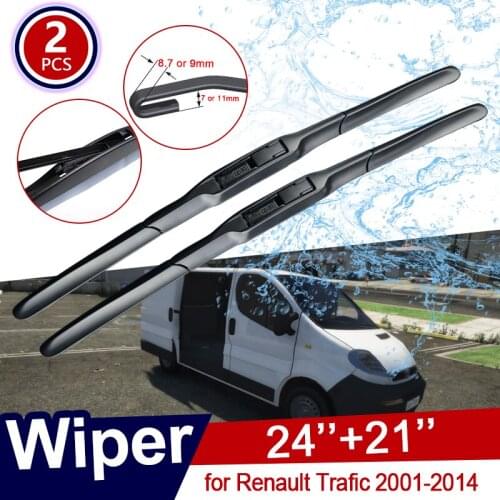 For Renault Clio 2 MK2 1998~2005 Car Wiper Blades Front Windscreen Windshield Wipers Car Accessories Stickers 1999 2000 2001