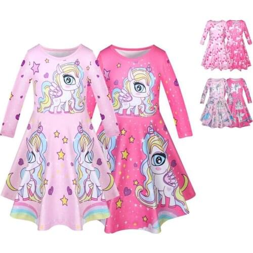 {Sweet Baby} Unicon Children Dress Spring Autumn Kids Clothes Fashion toddler Baby Girls Clothing Cartoon Dress Girl