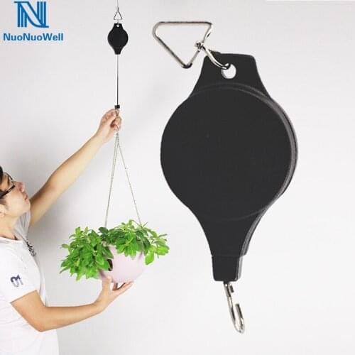 Garden Hooks For Hanging Plants Free Wheeling Telescopic Hook Bearing 1-15kg Lifting Hooks Garden Supplies Hanging Baskets Use