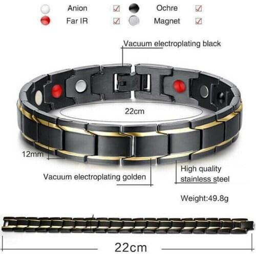 Therapeutic Energy Healing Bracelet Titanium Steel Magnetic Therapy Bangle Bracelets SEC88