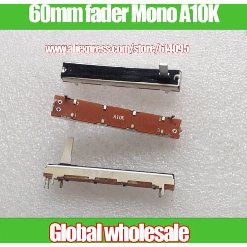 8pcs Amplifier Mixer Length 6cm 60mm Single Direct Slide Potentiometer Fader A10K / Mono 3 Foot 10KA 10KB fader