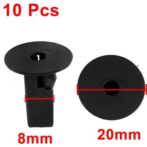 X Autohaux 10 Pcs 8mm Black Plastic Body Door Trim Interior Rivet For Toyota Under Engine Splash Guard Rivet