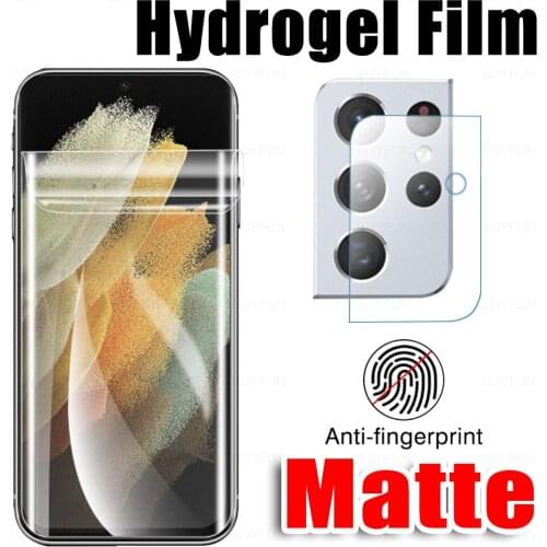 2 IN 1 Camera Protective Glass+Screen Hydrogel Film For Samsung Galaxy S21 Ultra S 21 Matte Safety Films On Samsun S21+ Plus