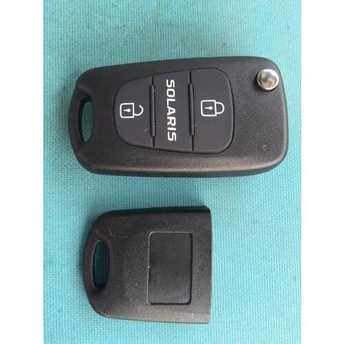 1Pc Replacement Car Remote Shell For Hyundai Solaris 3 Buttons Flip Key Blank Case Cover Fob Uncut Blade No Logo Accessories
