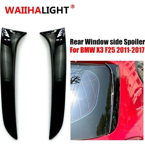 2Pcs Rear Window Side Spoiler Canard Splitters For BMW 1 Series F20 F21 2012 2013 2014 2015 2016-2019 Gloss Black
