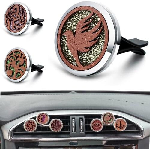 2021 Car Essential oil Diffuser Retro Timber Peace Dove Style Car Air Freshener Lasting Aromatic Perfume Locket Pendant Jewelry