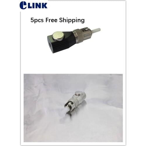 5PCS ST bare fiber adapter ROUND type Silver black ST UPC bare optical fibre ftth coupler OTDR testing free shipping ELINK