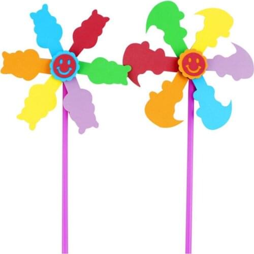 6Pcs DIY EVA Windmill Pinwheel Wind Spinner Kids Toy Garden Lawn Party Decor Toy Kindergarten Y4UD