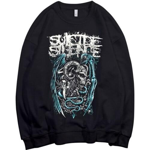 8 designs Suicide Silence deathcore Pollover Sweatshirt rock hoodie demon Skull sudadera streetwear fleece Outerwear heavy metal