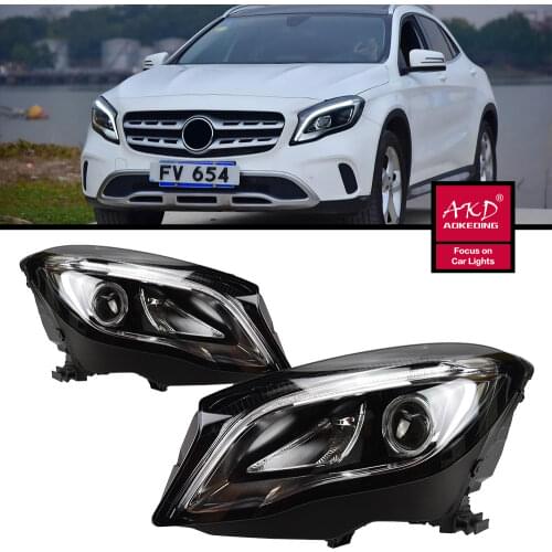 Car Styling Head Lamp For Benz GLA 200 220 260 2015 2016 2018 Headlights ALL LED Headlight Daytime Running Light DRL Bi-LED LENS