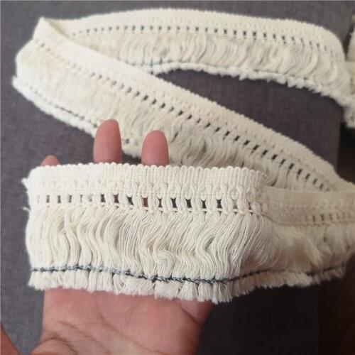 18cm Beige Cotton Tassel Lace Trime Handmade lace Decoration DIY Hometextile Garment Sewing Materials Accessories