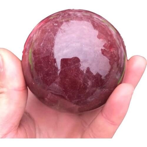 Natural Strawberry crystal quartz rock stone sphere ball red quartz crystal ball for gifts