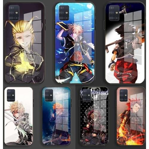 Anime kingdom hearts Soft Silicone Glass Case For Samsung Galaxy A10 A20 A30 A40 A50 A70 A31 A51 A71 Balck Cover