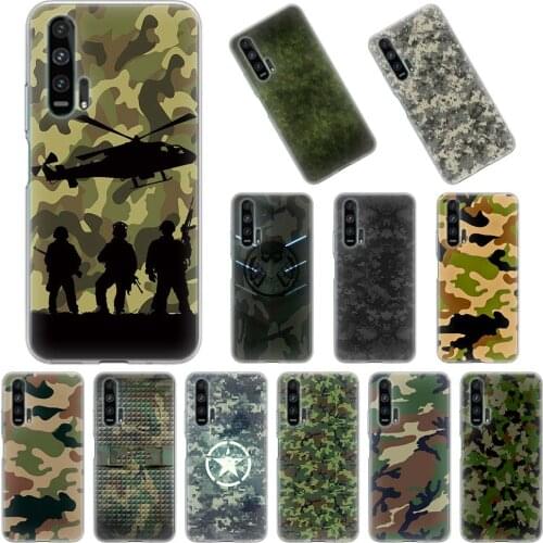 Silicone Case for Huawei Honor 10 20 Lite 30 Pro 10i 20i 30s 9A 9X 9S 9C 8A 8X Clear Soft Cover Camouflage Camo military Army