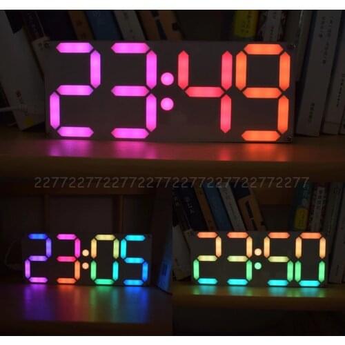 Large Inch Rainbow Color Digital Tube DS3231 Clock DIY kit with customizable colors Electronic kit Au24 Dropship