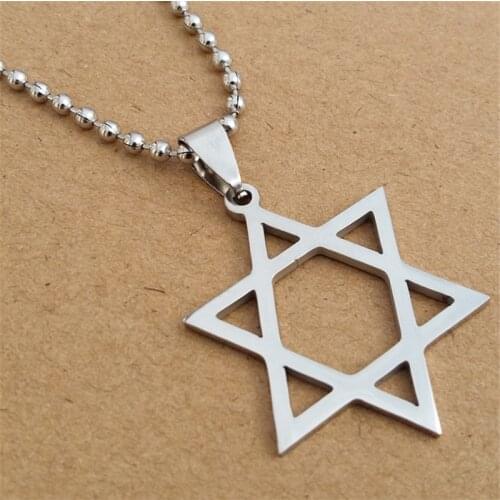 RONGQING 10pcs/lot 316L Stainless Steel Hexagram Pendant Long Necklace for Women Geometric Jewelry Gifts