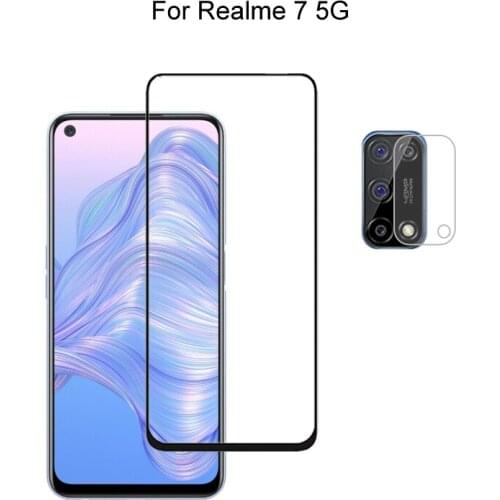 For Realme 7 5G Screen Protector Protective Tempered Glass Full Cover Explosion Proof & Camera Lens Film