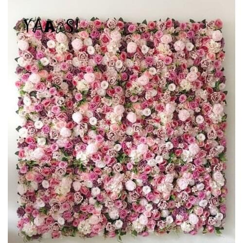 Silk Rose Flower Wall Artificial Flowers DIY Wedding Wall Decor Photography Backdrops Baby Shower Hair Salon Background 40x60cm