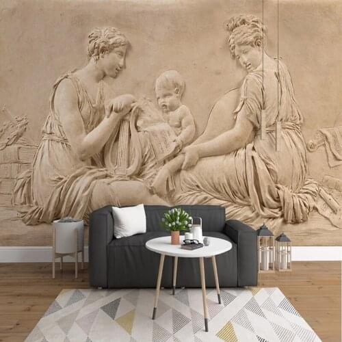 Custom Mural De Parede 3D Embossed Beauty Statue European Style Living Room Sofa Bedroom Background Photo Wall Papers Home Decor