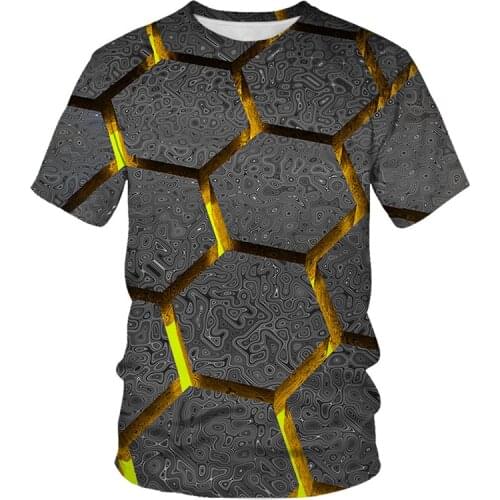 Large Size Men T-Shirt 2020 Summer Geometric Circle 3D Printed Top Tees Fashion O--Neck Short Sleeve Casual Loose Men Shirts