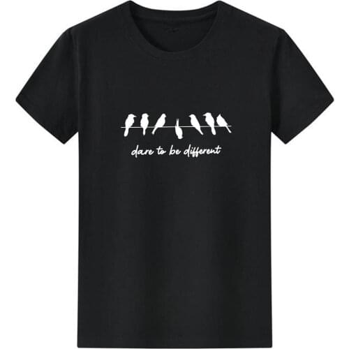 Dare To Be Different T-shirt Woman Womens Cotton Short Sleeve Tshirt Fashion Funny Graphic Hippie Top Tee Shirt Women