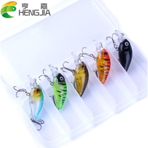 HENGJIA 5pcs 4g 4.2g Fishing Lure set Minnow floating Bait Crankbait kit Pesca Jig Fishing wobblers carp Fishing Tackle Box