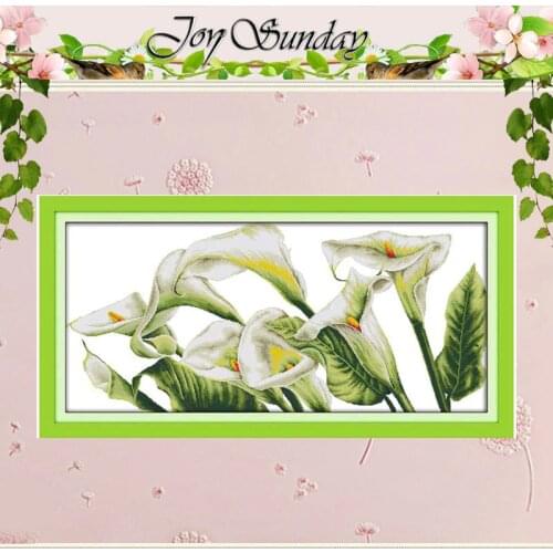 Big Size Calla(2) FlowerCounted Cross Stitch 11CT 14CT Cotton Cross Stitch Set flowers Cross-stitch Kits Embroidery Needlework