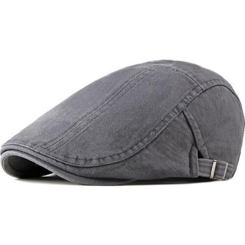 Cotton Spring Summer Fashion Joker Solid Color Newsboy Caps Flat Peaked Cap Men and Women Painter Beret Hats 70