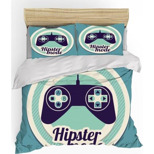 3D Cartoon Game Bedding Set Gamepad Duvet Cover Printing Kids Bed Quilt Cover Bedding Single Double Bed Cover Set
