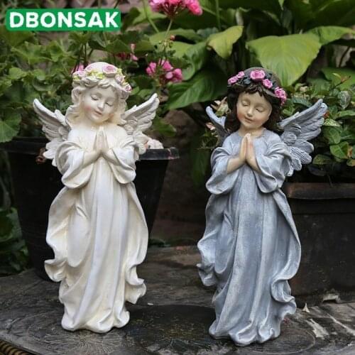Outdoor Home Small Angel Fairy Sculpture Resin Ornaments Courtyard Desktop Figurines Accessories Art Character Garden Decoration