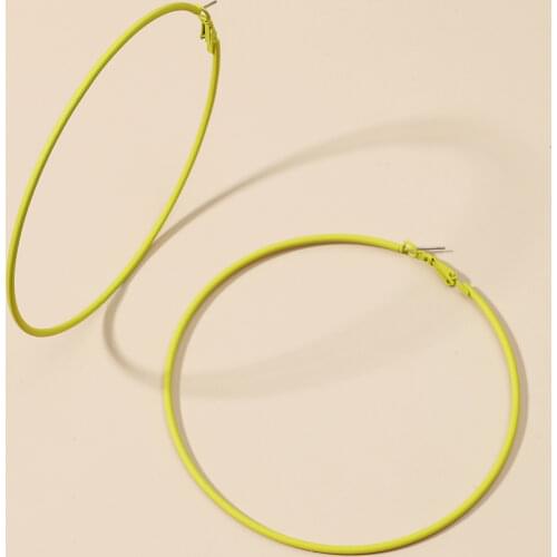 MANGOSKY Fashion Rubber Paint Yellow Big Earring