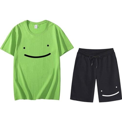 Dream Smp-Mens Sportswear Summer Two-piece Cotton T-shirt Shorts Brand Track and Field Suit Mens Sports Suit