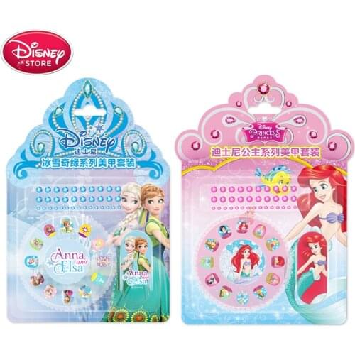 Disney Princess Nail Stickers for Baby Kids Girls Toys Gift Disney Frozen Anna Elsa Sofia Makeup Toy Art Decorations