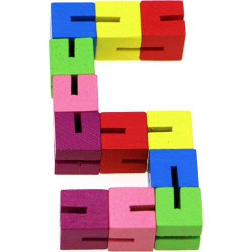 One colorful 12 section small cube string wooden building block childrens educational toy adult childrens decompression toy