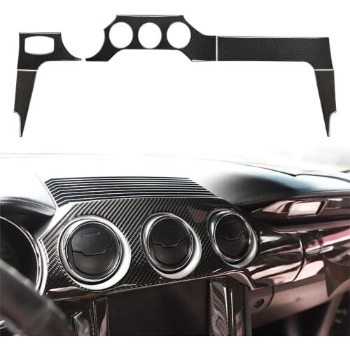 Carbon Fiber Car Interior Dashboard Panel Cover Trim For Ford Mustang 2015 2016 2017 2018 2019
