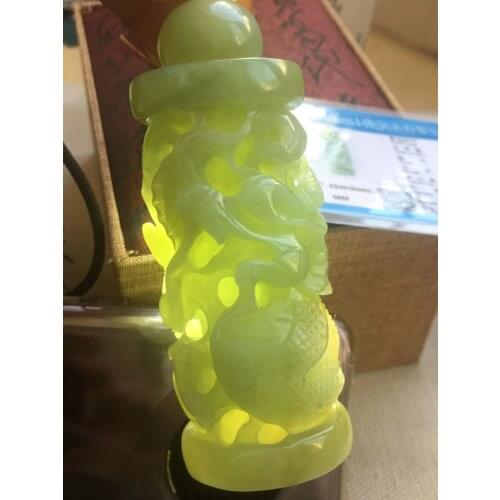 7A Natural round unique green jade pendant necklace jade Hand-Carved women men dragon necklaces pendants jadeite jade jewelry