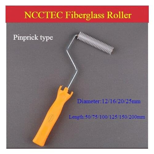 [Pinprick Type] Length 50 75 100 125 150 200mm Fiberglass Laminating Aluminum Roller Diameter 12 16 20 25mm | Resin Bubble GRP