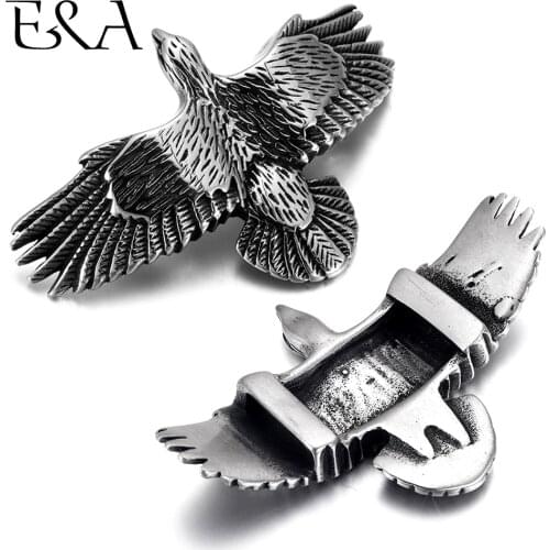 Stainless Steel 11.5x3.5mm Hole Size Metal Slide Eagle Bead Charms Slider DIY Leather Bracelet Jewelry Making Accessories