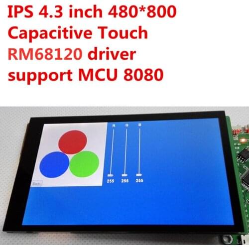 IPS full view 4.3 inch LCD display module Capacitive Resistive Touch Screen support cortex-M4 ARM7 ARM9 Adapter board